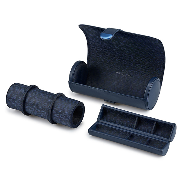 Wolf Midnight Blue Earth Triple Watch Roll